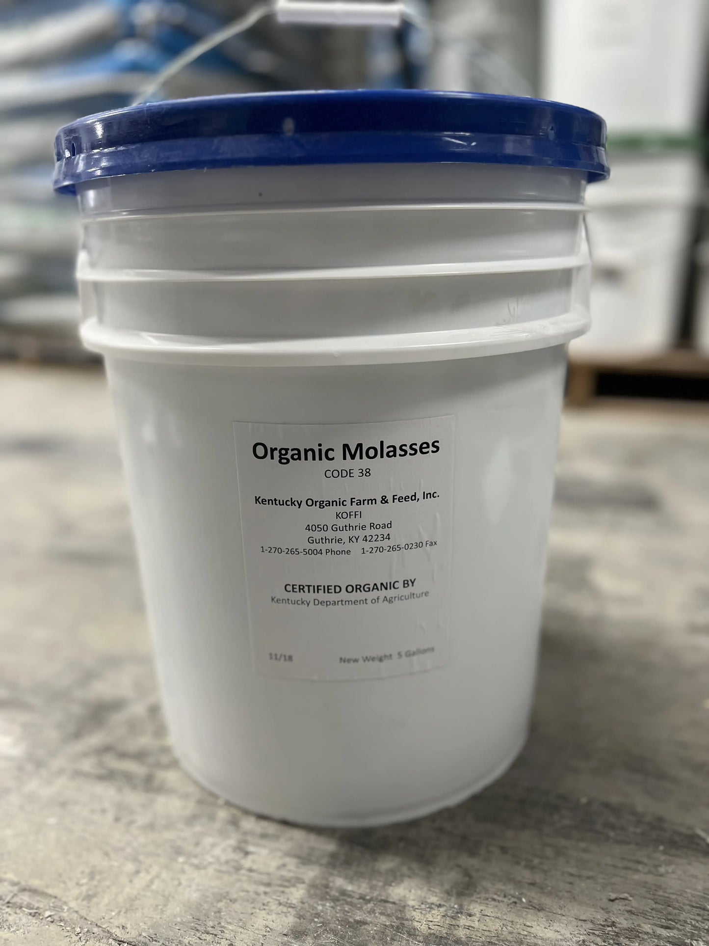 Organic Molasses (5 Gallon) (Code 38)