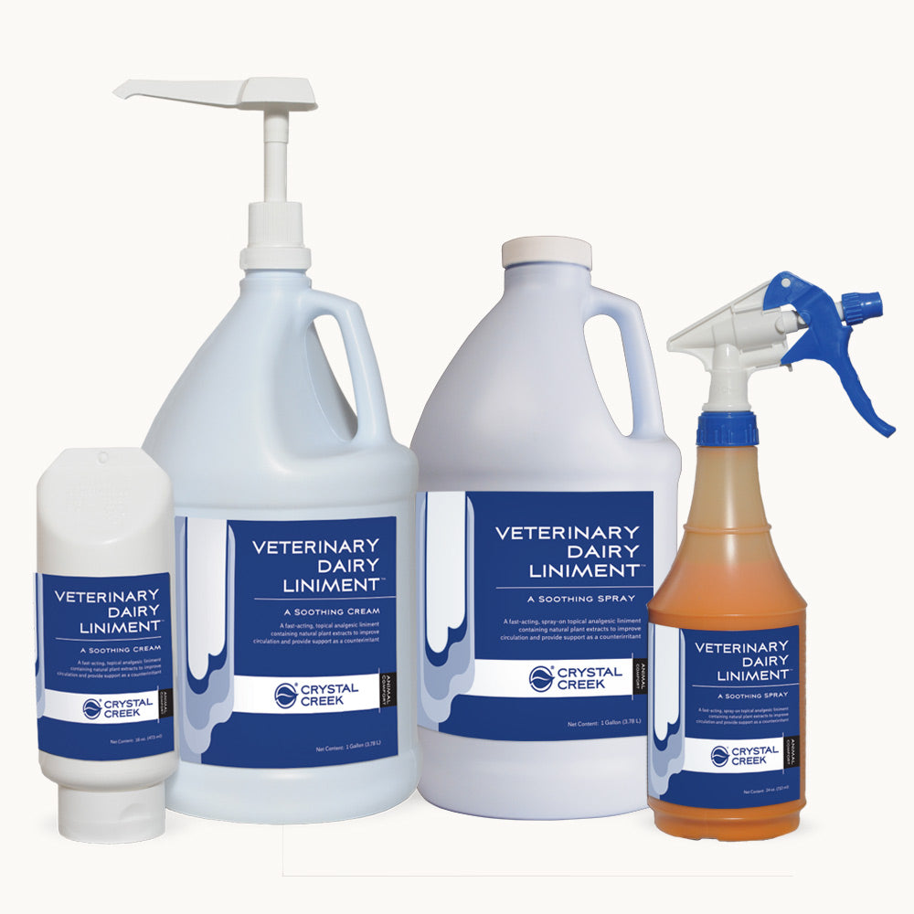 Crystal Creek® Veterinary Dairy Liniment Spray (24oz Spray Bottle)